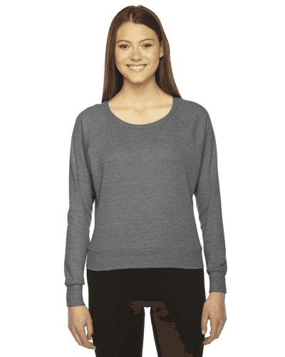 Sample of American Apparel BR394 Ladies' Triblend Lightweight Raglan Pullover in ATHLETIC GREY style