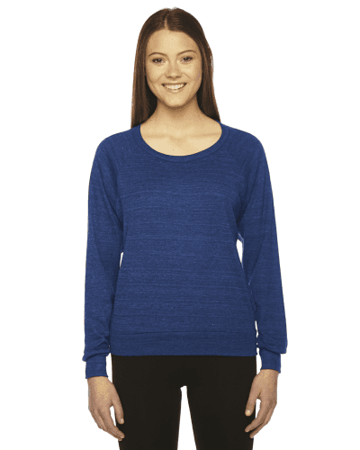 Sample of American Apparel BR394 Ladies' Triblend Lightweight Raglan Pullover in TRI INDIGO style