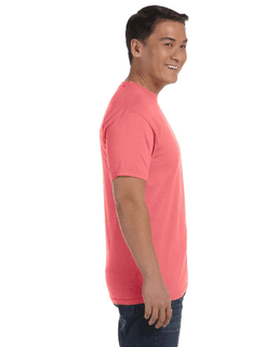 Sample of Comfort Colors C1717 - Adult Heavyweight RS T-Shirt in NEON RED ORANGE from side sleeveleft