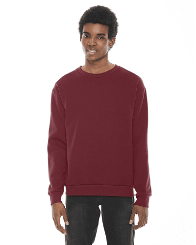 Sample of American Apparel F496 Unisex Flex Fleece Drop Shoulder Pullover Crewneck in CRANBERRY style