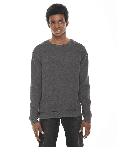 Sample of American Apparel F496 Unisex Flex Fleece Drop Shoulder Pullover Crewneck in DK HEATHER GREY style