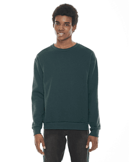 Sample of American Apparel F496 Unisex Flex Fleece Drop Shoulder Pullover Crewneck in FOREST from side front