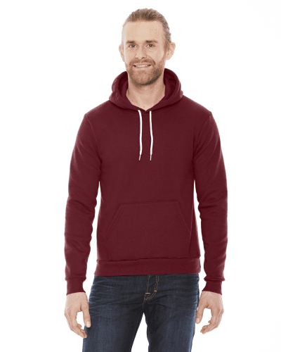 Sample of American Apparel F498 Unisex Flex Fleece Drop Shoulder Pullover Hoodie in CRANBERRY style