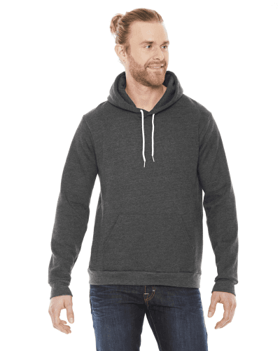 Sample of American Apparel F498 Unisex Flex Fleece Drop Shoulder Pullover Hoodie in DK HEATHER GREY style