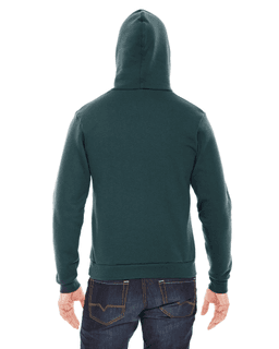 Sample of American Apparel F498 Unisex Flex Fleece Drop Shoulder Pullover Hoodie in FOREST from side back