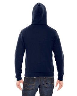 Sample of American Apparel F498 Unisex Flex Fleece Drop Shoulder Pullover Hoodie in NAVY from side back