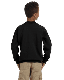 Sample of Gildan G180B - Youth Heavy Blend  8 oz., 50/50 Fleece Crew in BLACK from side back