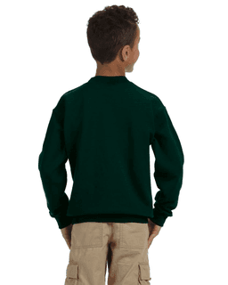 Sample of Gildan G180B - Youth Heavy Blend  8 oz., 50/50 Fleece Crew in FOREST GREEN from side back