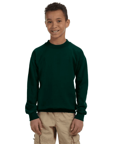 Sample of Gildan G180B - Youth Heavy Blend  8 oz., 50/50 Fleece Crew in FOREST GREEN style