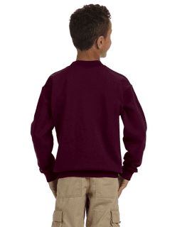 Sample of Gildan G180B - Youth Heavy Blend  8 oz., 50/50 Fleece Crew in MAROON from side back