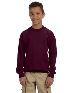 Sample of Gildan G180B - Youth Heavy Blend  8 oz., 50/50 Fleece Crew in MAROON from side front