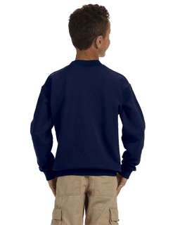 Sample of Gildan G180B - Youth Heavy Blend  8 oz., 50/50 Fleece Crew in NAVY from side back