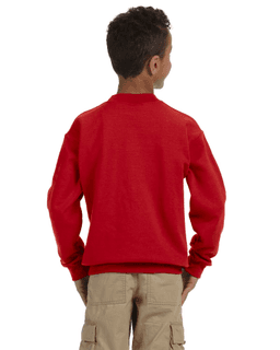 Sample of Gildan G180B - Youth Heavy Blend  8 oz., 50/50 Fleece Crew in RED from side back