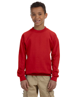 Sample of Gildan G180B - Youth Heavy Blend  8 oz., 50/50 Fleece Crew in RED from side front