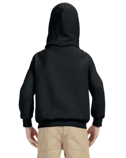 Sample of Gildan G185B - Youth 8 oz., 50/50 Hoodie in BLACK from side back