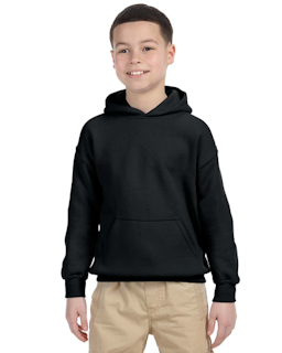 Sample of Gildan G185B - Youth 8 oz., 50/50 Hoodie in BLACK from side front