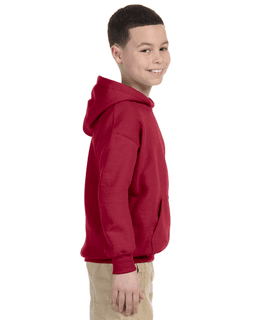 Sample of Gildan G185B - Youth 8 oz., 50/50 Hoodie in CARDINAL RED from side sleeveleft