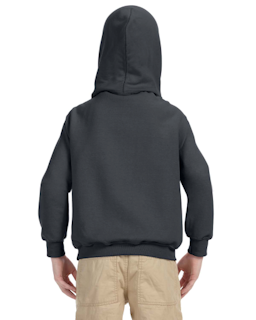 Sample of Gildan G185B - Youth 8 oz., 50/50 Hoodie in CHARCOAL from side back