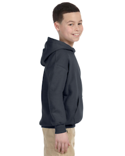 Sample of Gildan G185B - Youth 8 oz., 50/50 Hoodie in CHARCOAL from side sleeveleft