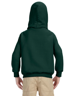 Sample of Gildan G185B - Youth 8 oz., 50/50 Hoodie in FOREST GREEN from side back