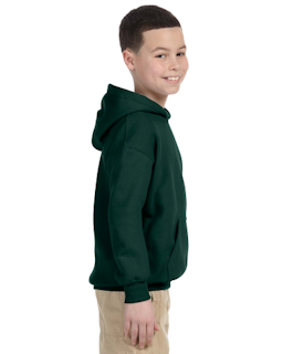 Sample of Gildan G185B - Youth 8 oz., 50/50 Hoodie in FOREST GREEN from side sleeveleft