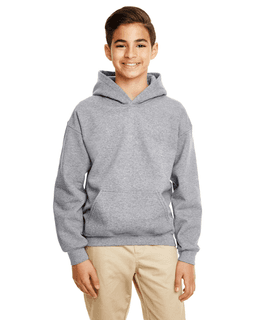 Sample of Gildan G185B - Youth 8 oz., 50/50 Hoodie in GRAPHITE HEATHER from side front