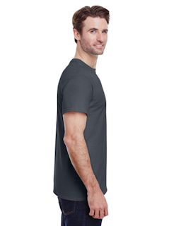 Sample of Gildan 2000 - Adult Ultra Cotton 6 oz. T-Shirt in CHARCOAL from side sleeveleft