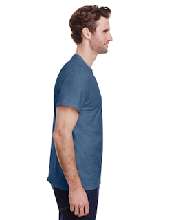 Sample of Gildan 2000 - Adult Ultra Cotton 6 oz. T-Shirt in HEATHER INDIGO from side sleeveleft