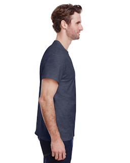 Sample of Gildan 2000 - Adult Ultra Cotton 6 oz. T-Shirt in HEATHER NAVY from side sleeveleft