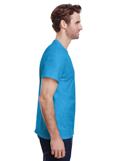 Sample of Gildan 2000 - Adult Ultra Cotton 6 oz. T-Shirt in HEATHER SAPPHIRE from side sleeveleft