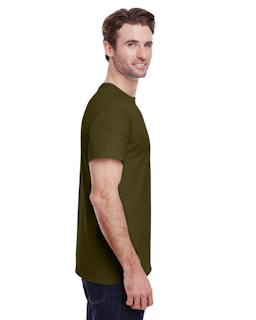 Sample of Gildan 2000 - Adult Ultra Cotton 6 oz. T-Shirt in OLIVE from side sleeveleft