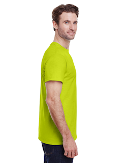 Sample of Gildan 2000 - Adult Ultra Cotton 6 oz. T-Shirt in SAFETY GREEN from side sleeveleft