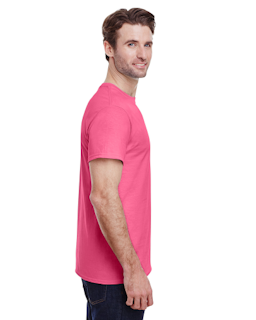Sample of Gildan 2000 - Adult Ultra Cotton 6 oz. T-Shirt in SAFETY PINK from side sleeveleft