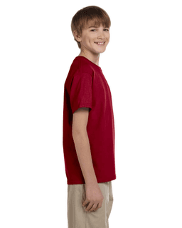 Sample of Gildan 2000B - Youth Ultra Cotton 6 oz. T-Shirt in CARDINAL RED from side sleeveleft
