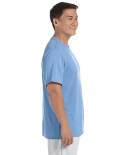 Sample of Gildan G420 - Adult Performance 100% Polyester Tee in CAROLINA BLUE from side sleeveleft