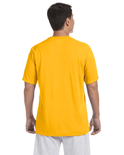 Sample of Gildan G420 - Adult Performance 100% Polyester Tee in GOLD from side back
