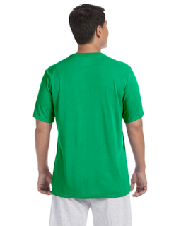 Sample of Gildan G420 - Adult Performance 100% Polyester Tee in IRISH GREEN from side back