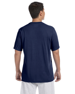 Sample of Gildan G420 - Adult Performance 100% Polyester Tee in NAVY from side back