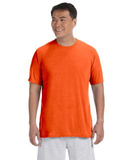 Sample of Gildan G420 - Adult Performance 100% Polyester Tee in ORANGE from side front