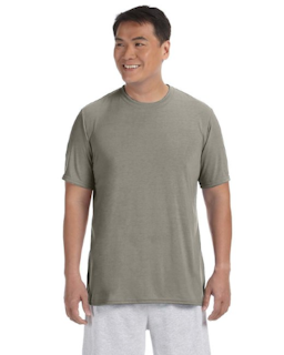 Sample of Gildan G420 - Adult Performance 100% Polyester Tee in PRAIRE DUST from side front