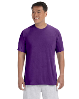 Sample of Gildan G420 - Adult Performance 100% Polyester Tee in PURPLE from side front