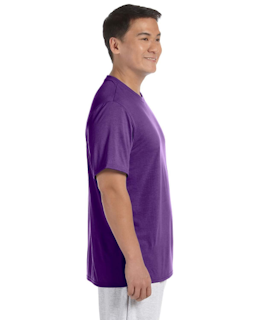Sample of Gildan G420 - Adult Performance 100% Polyester Tee in PURPLE from side sleeveleft