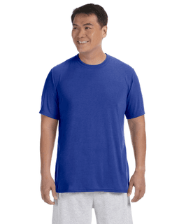 Sample of Gildan G420 - Adult Performance 100% Polyester Tee in ROYAL from side front