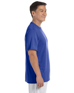 Sample of Gildan G420 - Adult Performance 100% Polyester Tee in ROYAL from side sleeveleft
