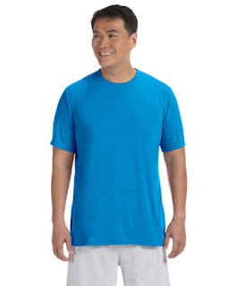 Sample of Gildan G420 - Adult Performance 100% Polyester Tee in SAPPHIRE from side front