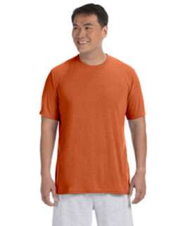 Sample of Gildan G420 - Adult Performance 100% Polyester Tee in TEXAS ORANGE from side front