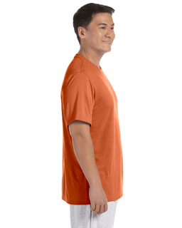 Sample of Gildan G420 - Adult Performance 100% Polyester Tee in TEXAS ORANGE from side sleeveleft