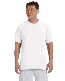 Sample of Gildan G420 - Adult Performance 100% Polyester Tee in WHITE from side front
