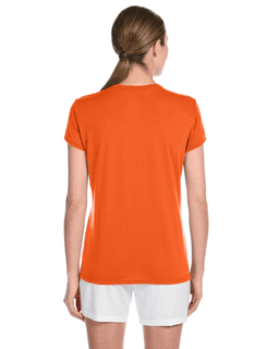 Sample of Gildan G420L - Ladies' Performance 100% Polyester Tee in ORANGE from side back