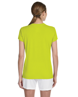 Sample of Gildan G420L - Ladies' Performance 100% Polyester Tee in SAFETY GREEN from side back